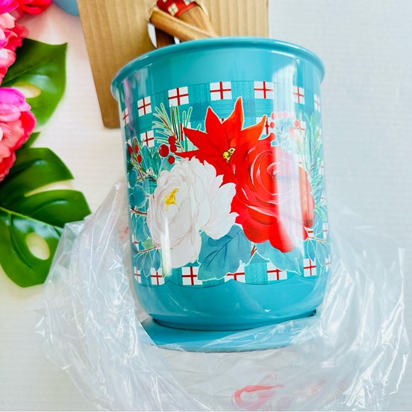 The Pioneer Woman Silicone & Wood Cooking Utensils& Crock Set Wishful Winter NEW - Picture 12 of 13